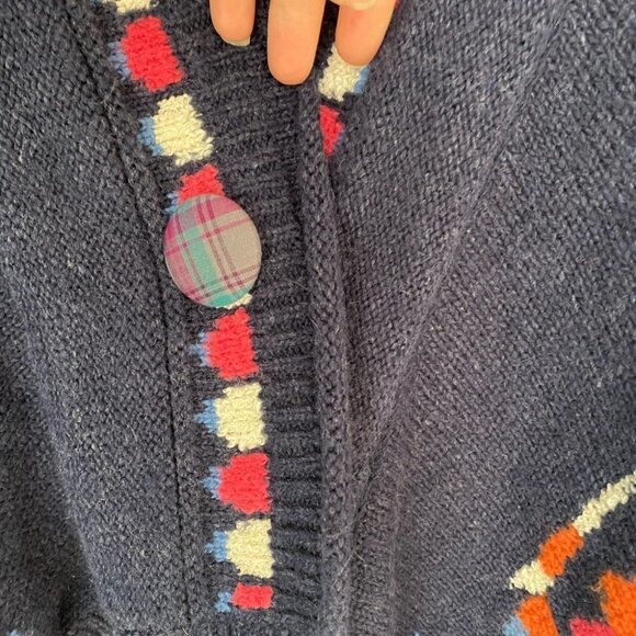 THURSDAY Island Aztec Design Sweater Shawl Cape Style Women’s Size Medium - Picture 5 of 8